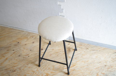 アイアンスツール　コットン　帆布　椅子　クッションスツール　鉄　シンプル　いのか家具