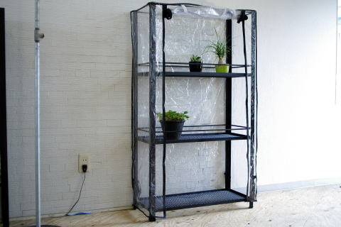 ビニール温室プラントラックGH　植物用アミ棚　市販のビニールカバー使用　屋外棚　アイアン家具　いのか家具