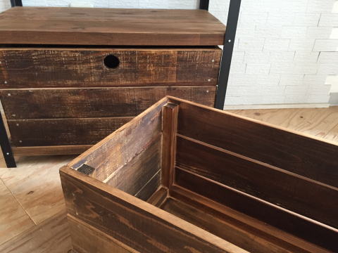 アイアンラックボックス　収納　木箱　アイアン家具